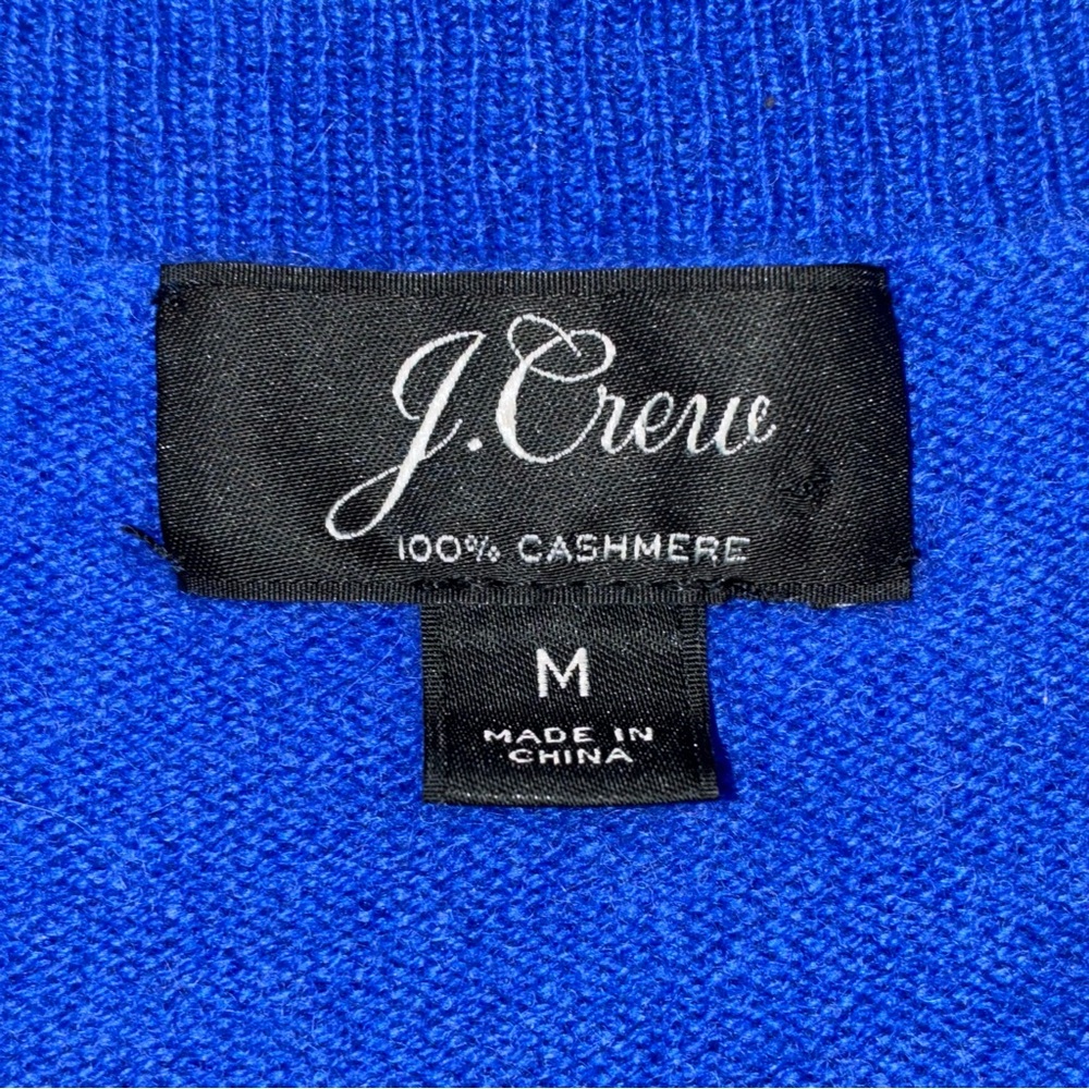 J. Crew Cashmere Classic Fit Crewneck Sweater Womens Medium Cobalt Blue - Picture 6 of 6